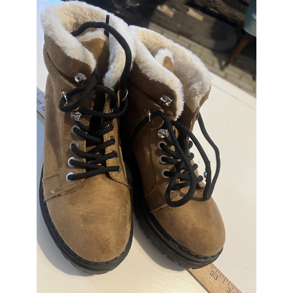 American Eagle Brown Suede Chunky Boots Women Size 7